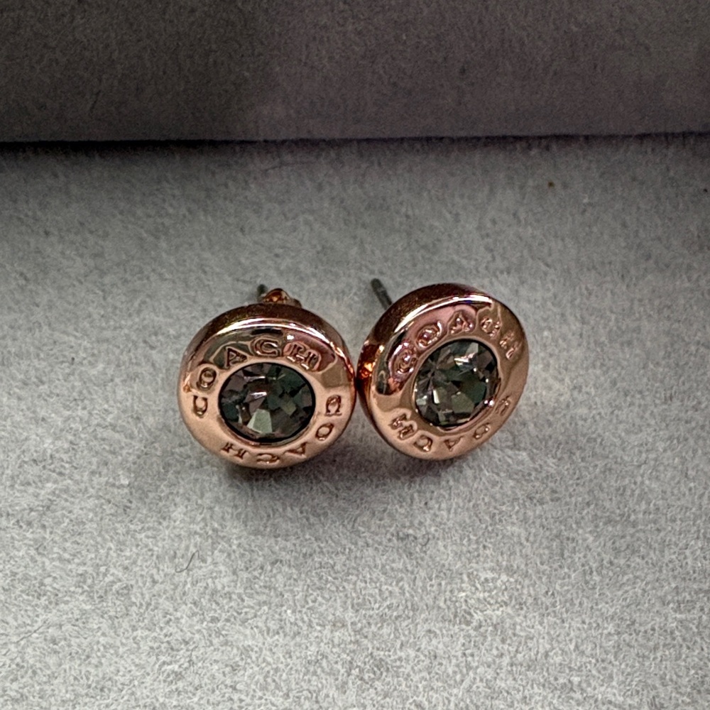 Elegant Rose Gold Stud Coach Earrings